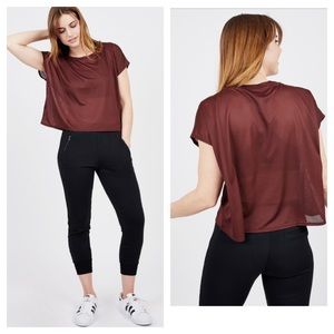 MPG Athletic Mesh Crop Tank Top Rust Trainer Yoga